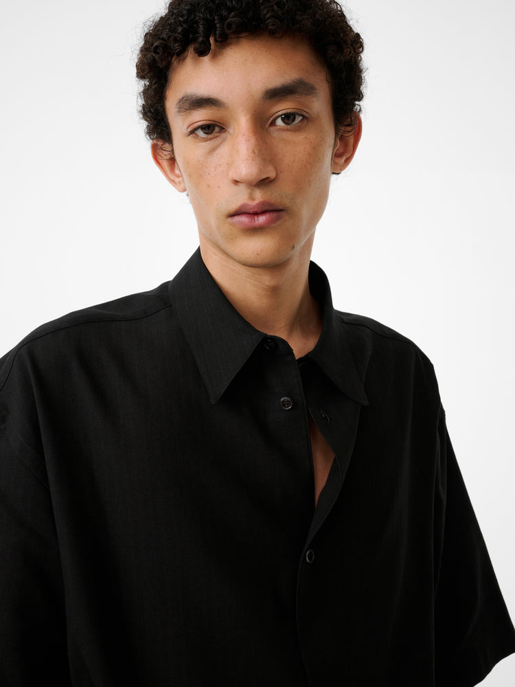 SANKO MATELASSE SHIRT IN BLACK
