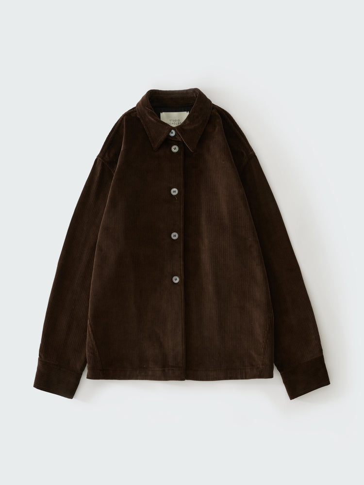 SANTINI CORDUROY SHIRT IN ESPRESSO