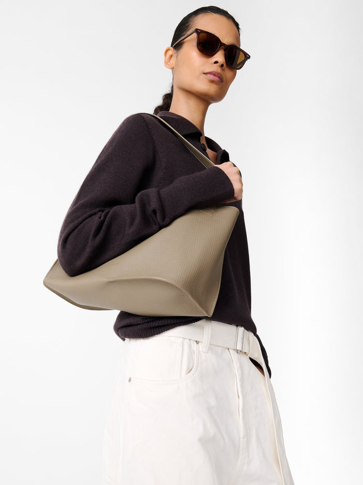 DOUBLET LEATHER MEDI BAG IN ELEPHANT