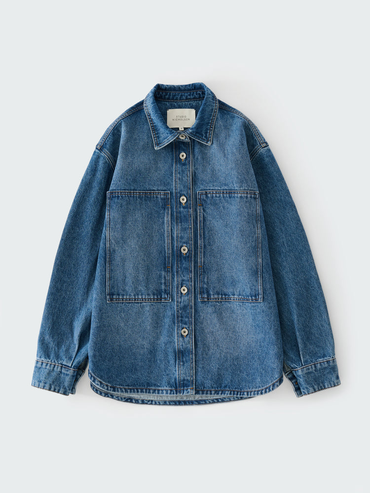 SAXON DENIM SHIRT IN WORN WASH INDIGO