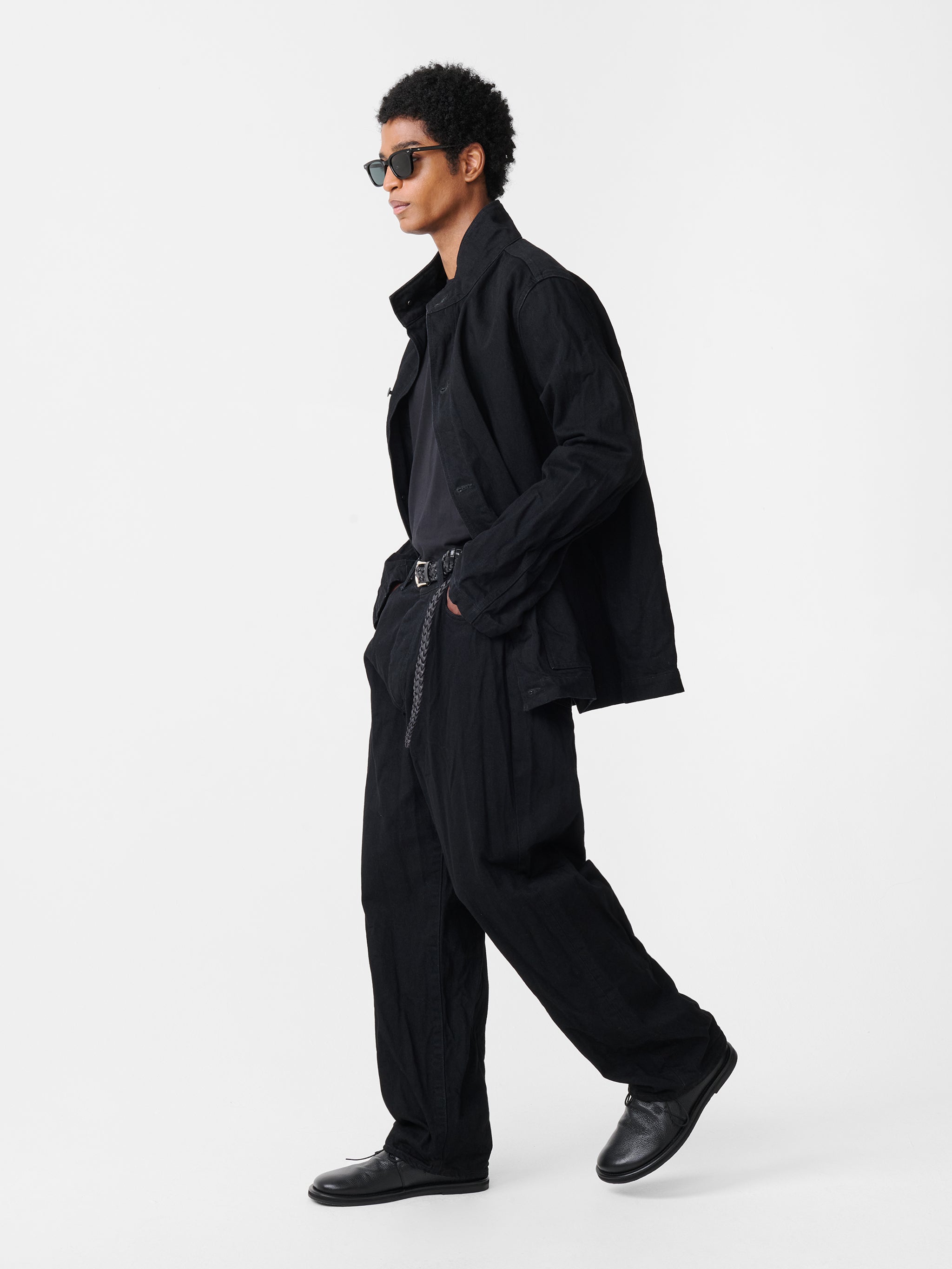 SEB CRINKLE DENIM PANT IN BLACK