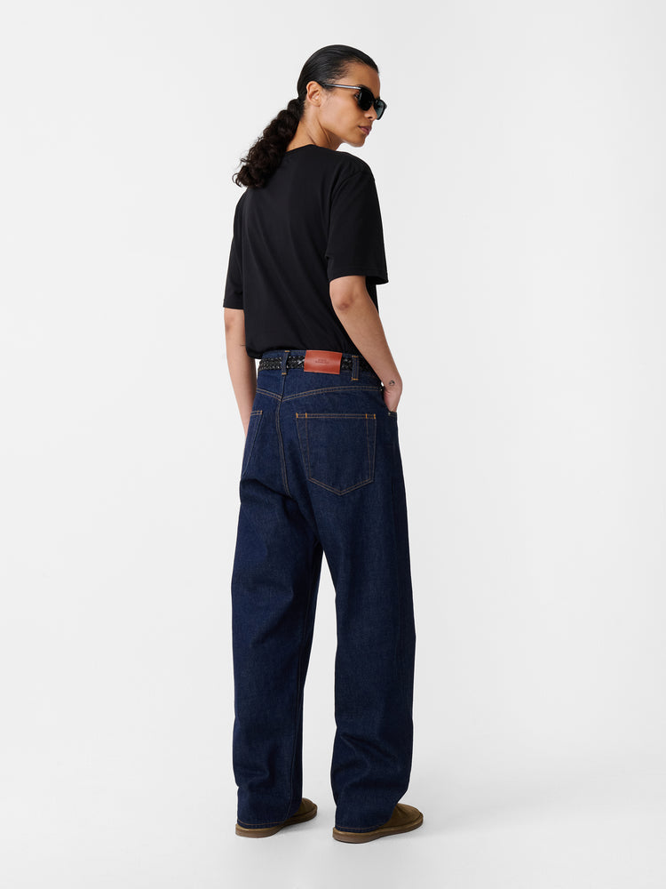 SEB CRINKLE DENIM PAN IN INDIGO WASH