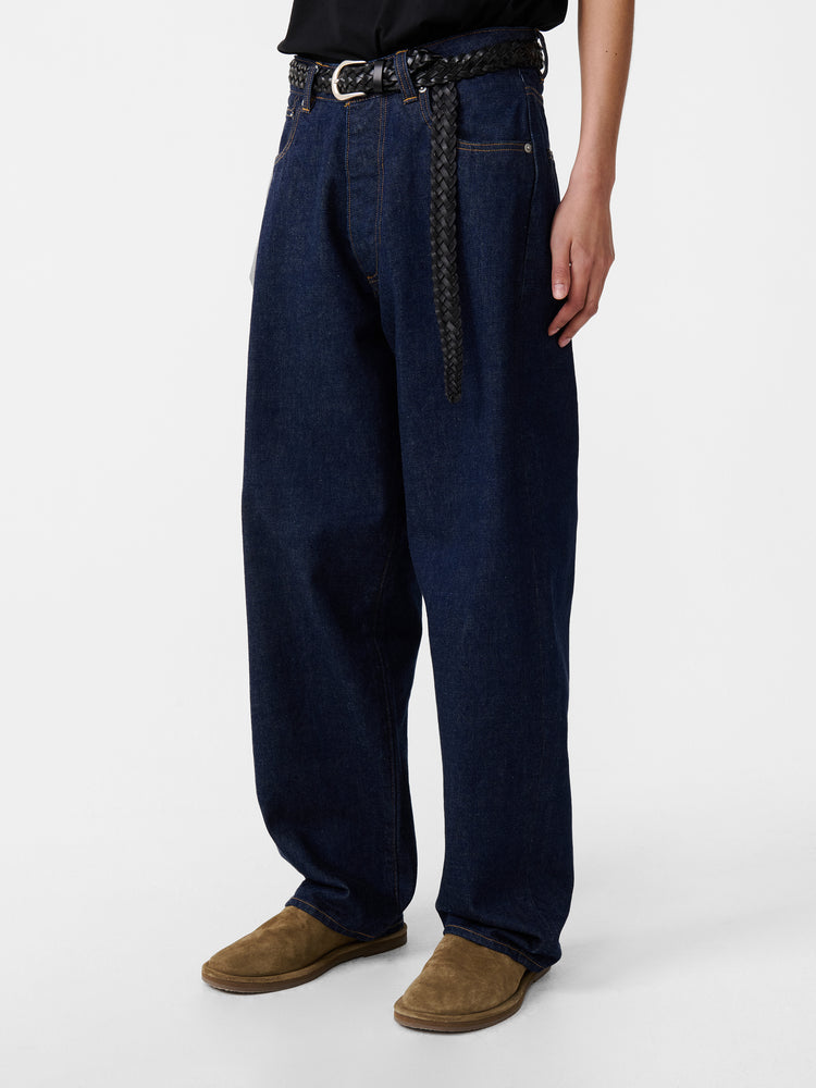 SEB CRINKLE DENIM PAN IN INDIGO WASH