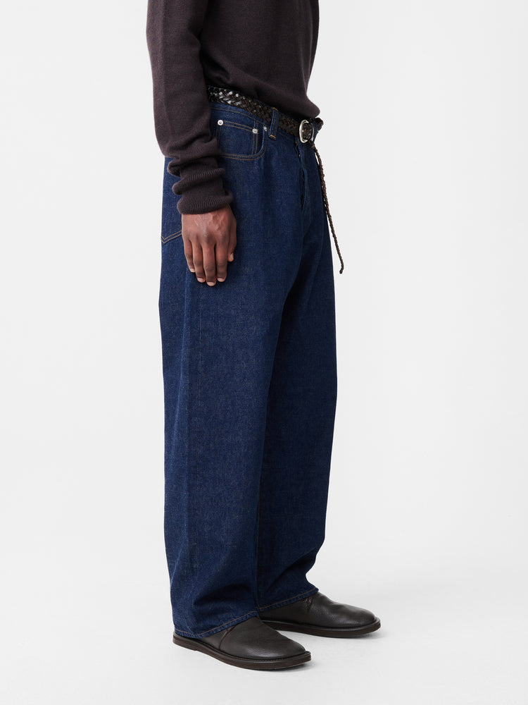 SEB CRINKLE DENIM PAN IN INDIGO WASH