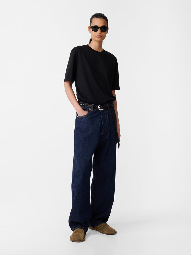 SEB CRINKLE DENIM PAN IN INDIGO WASH