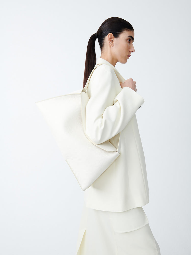 SHIBORU LEATHER BAG IN PARCHMENT
