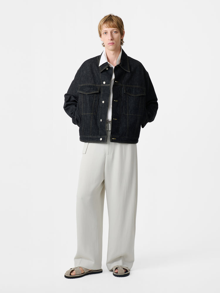 STEIN ITALIAN DENIM JACKET IN BLACK
