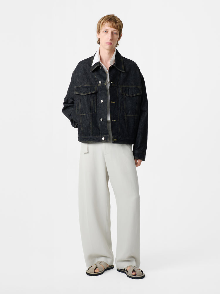 STEIN ITALIAN DENIM JACKET IN BLACK
