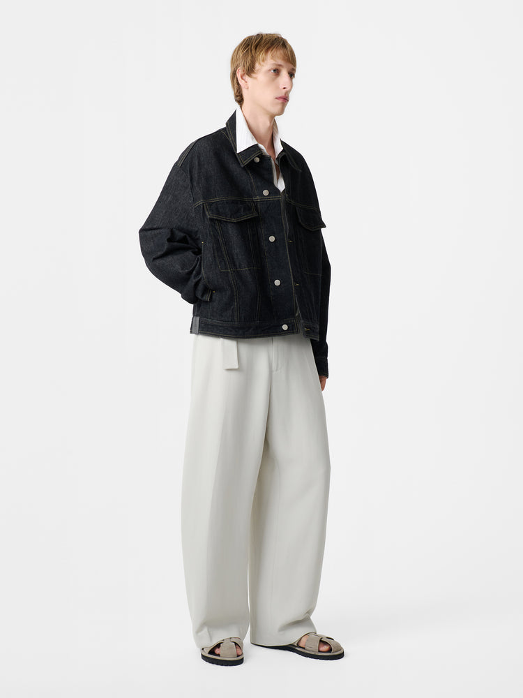 STEIN ITALIAN DENIM JACKET IN BLACK