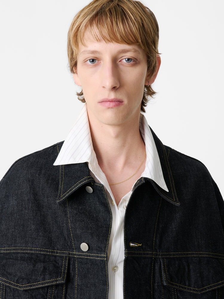 STEIN ITALIAN DENIM JACKET IN BLACK