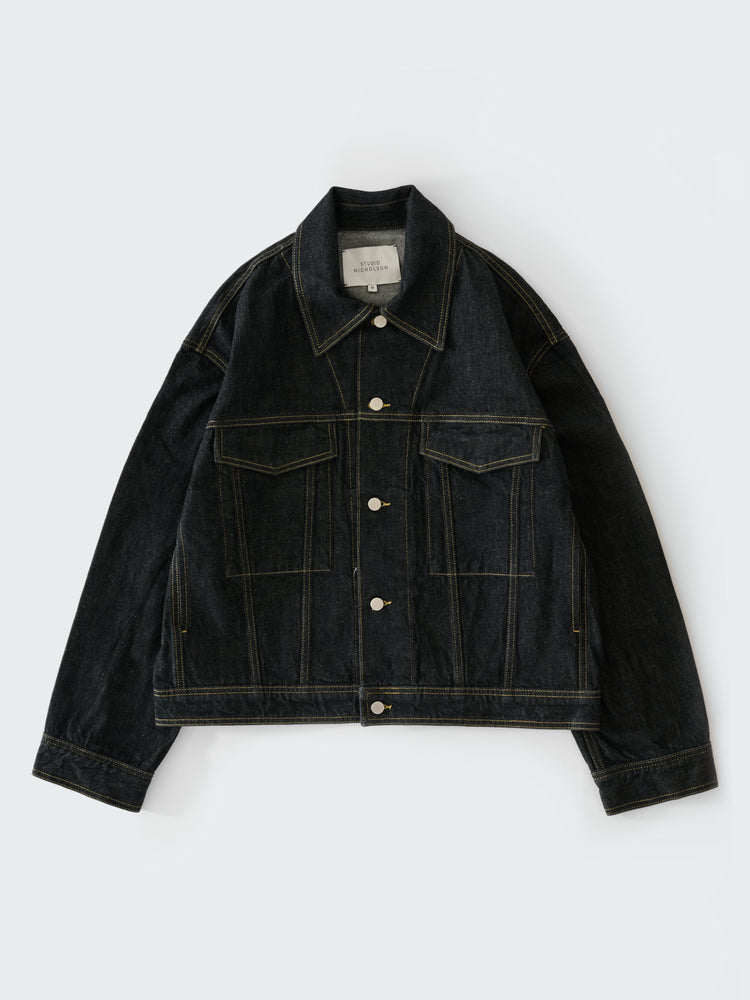 STEIN ITALIAN DENIM JACKET IN BLACK