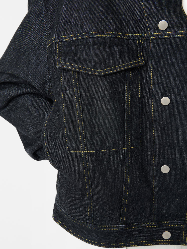 STEIN ITALIAN DENIM JACKET IN BLACK