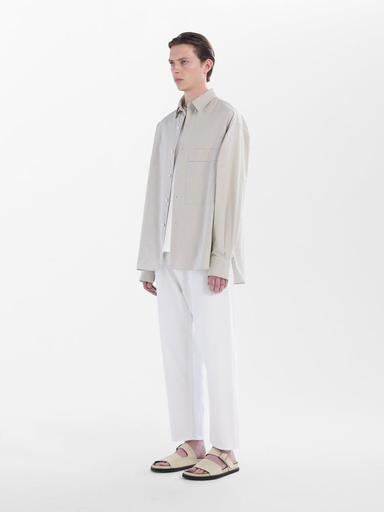 TANNARO WASHED DENIM PANT IN WHITE