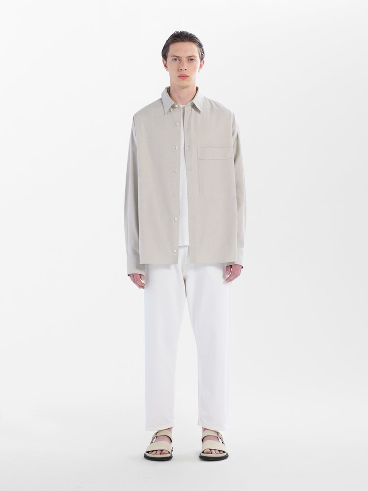 TANNARO WASHED DENIM PANT IN WHITE