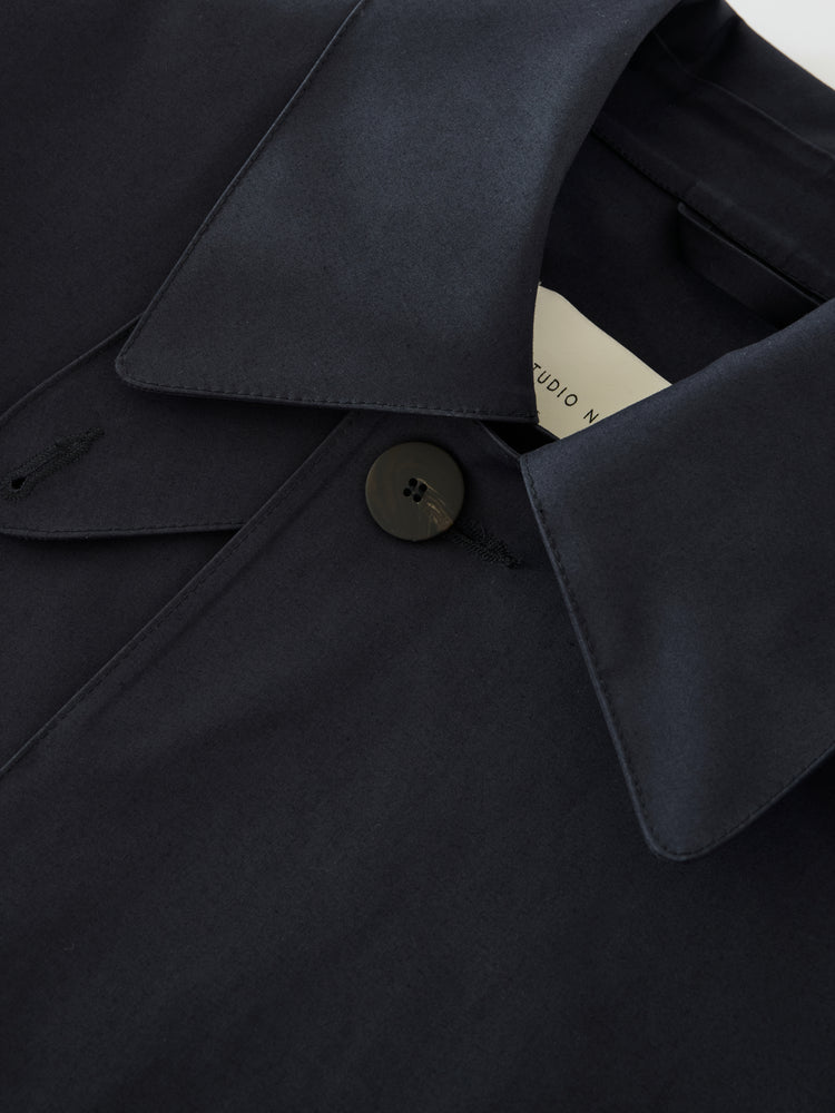 SN × MACKINTOSH TEVIOT SHORT COAT IN NAVY