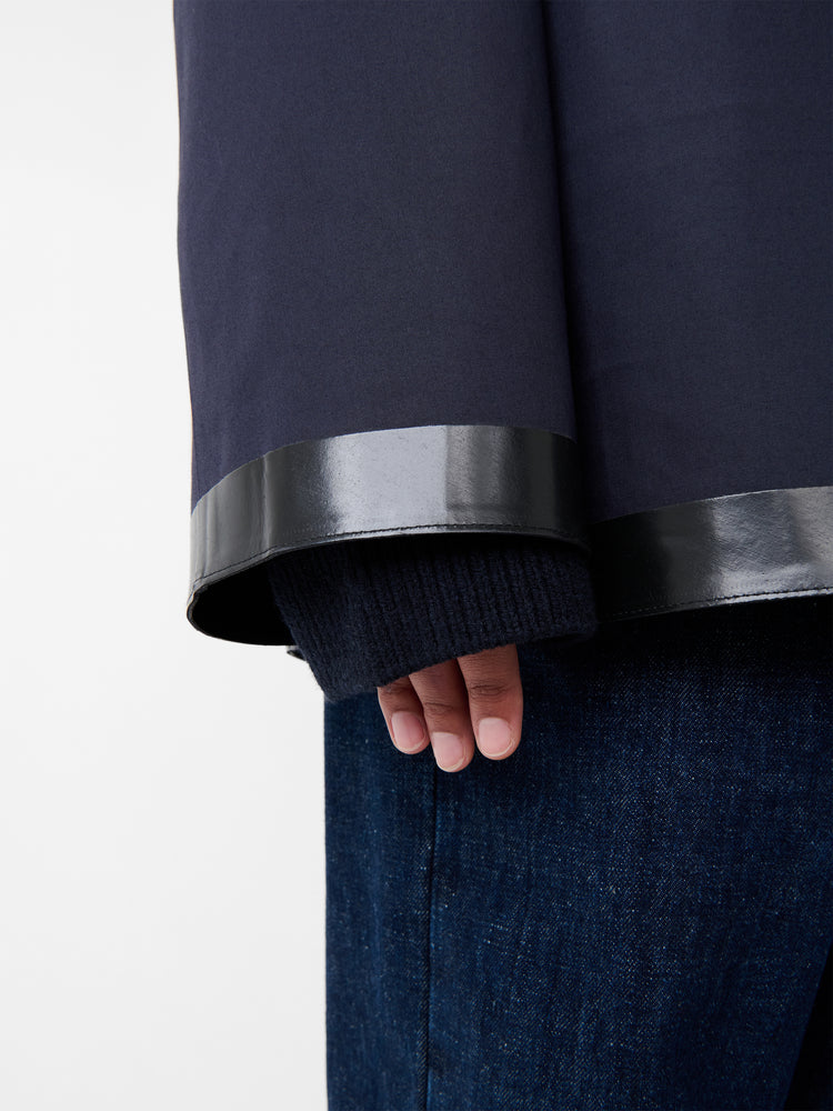 SN × MACKINTOSH TEVIOT SHORT COAT IN NAVY