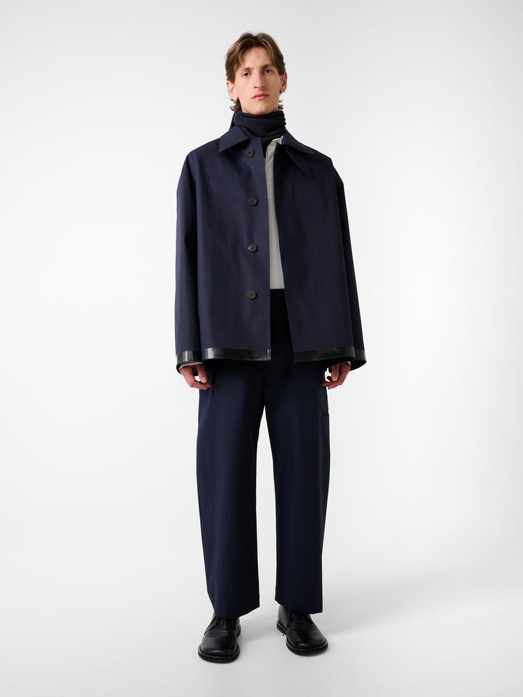 SN × MACKINTOSH TEVIOT SHORT COAT IN NAVY