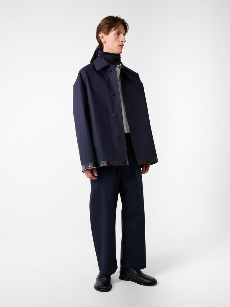 SN × MACKINTOSH TEVIOT SHORT COAT IN NAVY