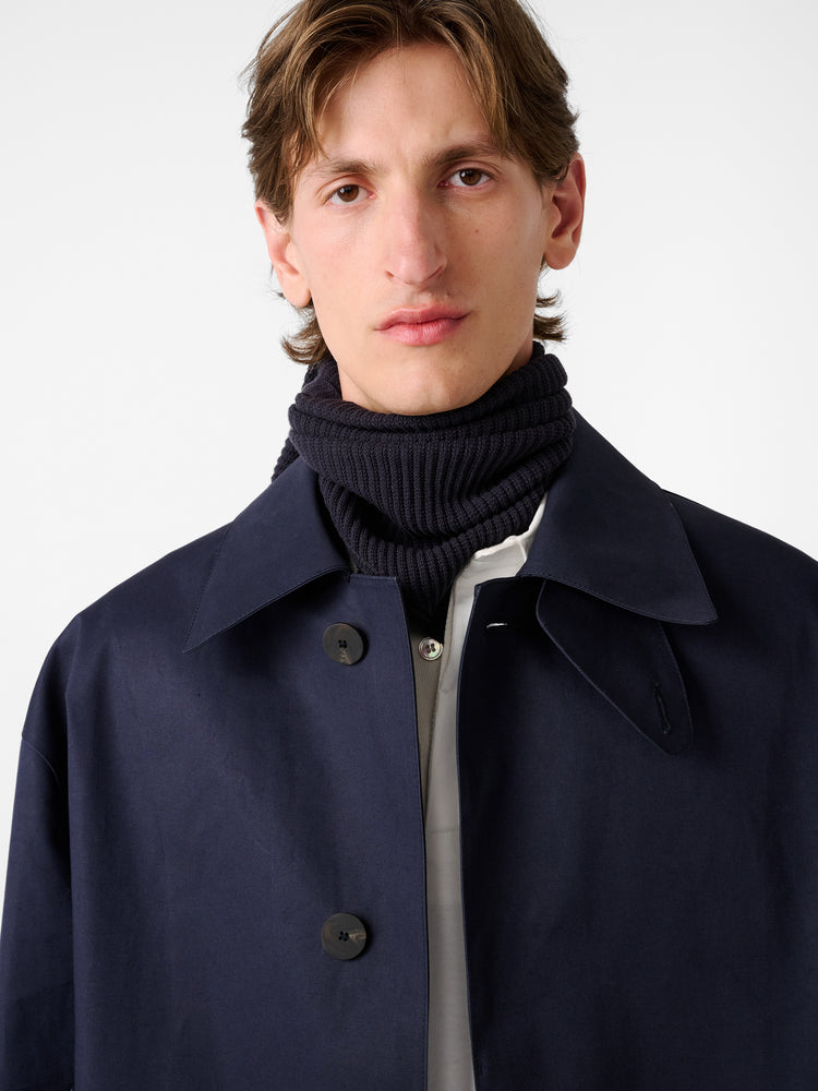 SN × MACKINTOSH TEVIOT SHORT COAT IN NAVY