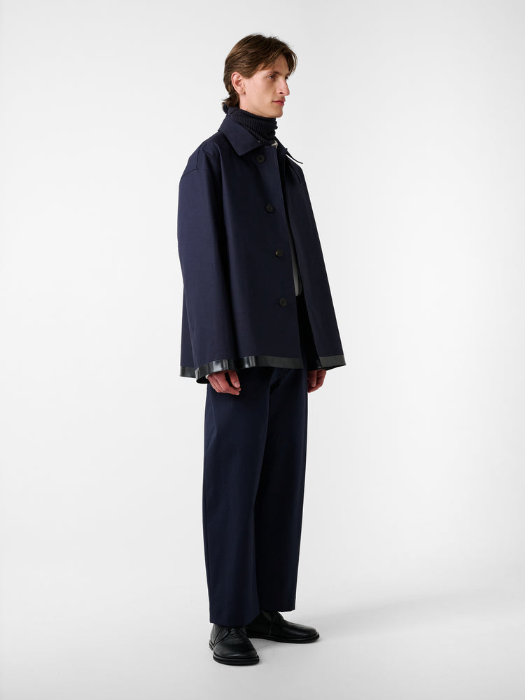 SN × MACKINTOSH TEVIOT SHORT COAT IN NAVY