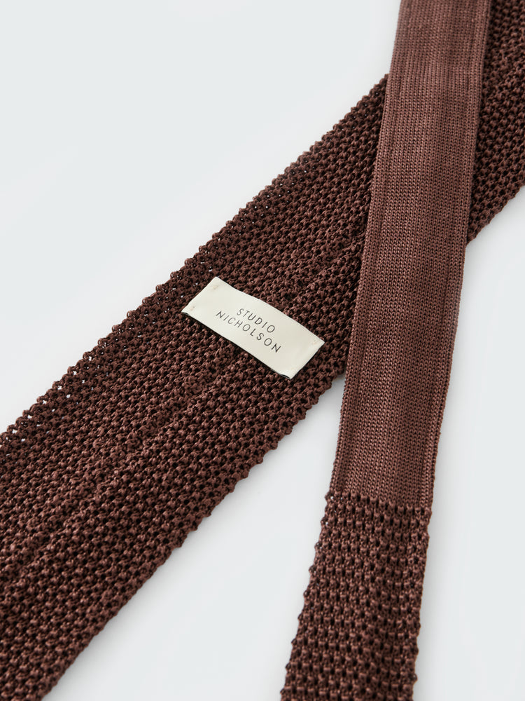 SILK TIE IN ESPRESSO
