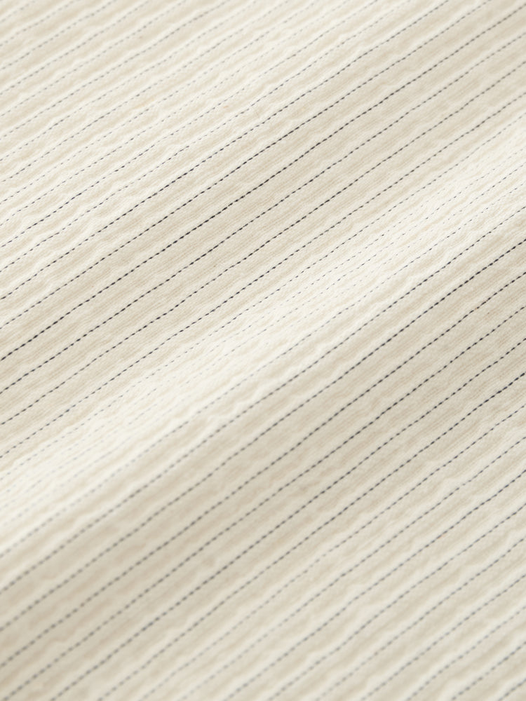 VIEW SHIRT IN PARCHMENT / BLACK STRIPE