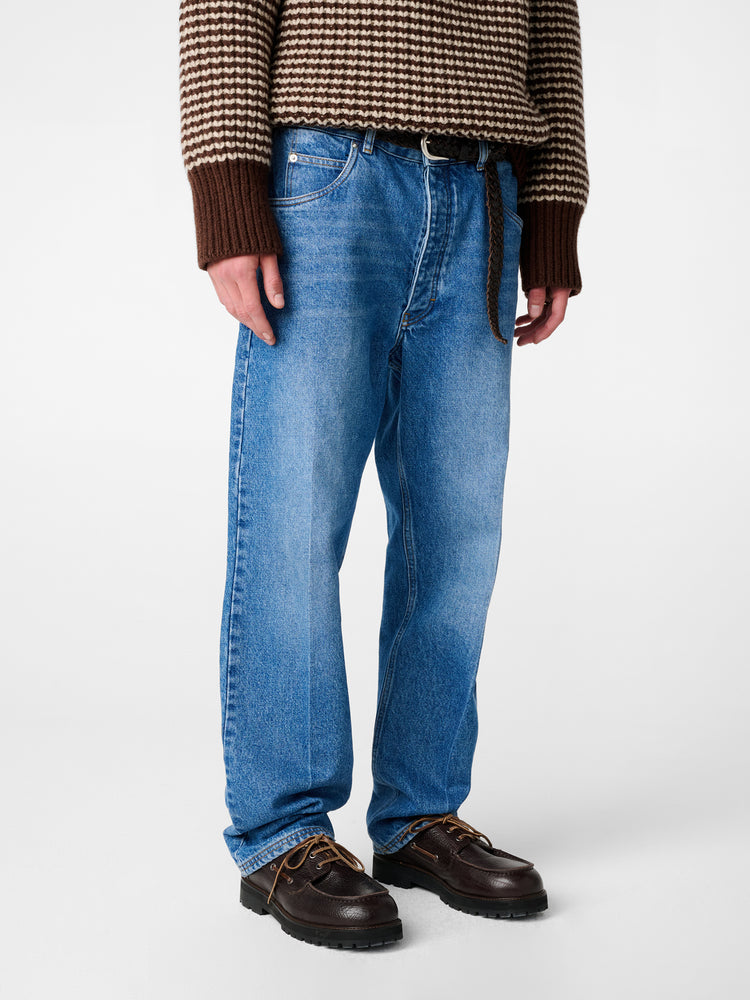 SN X AARON LEVINE WINDSLOW DENIM PANT IN INDIGO COWBOY CREASE