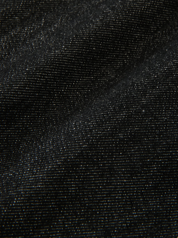 YORK POPOVER DENIM SHIRT IN BLACK / WHITE WEFT
