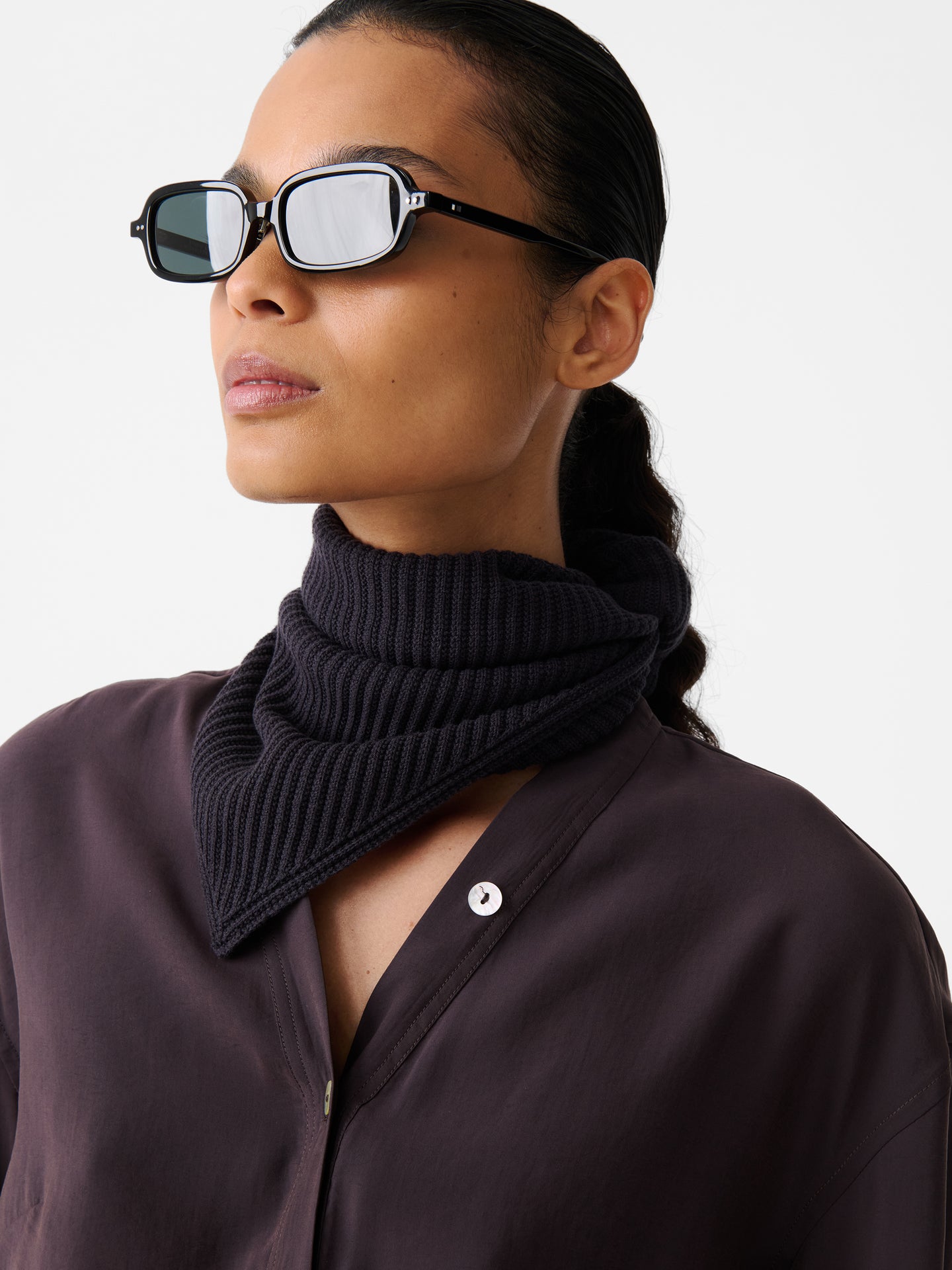 ISOS KNIT SCARF IN PEWTER