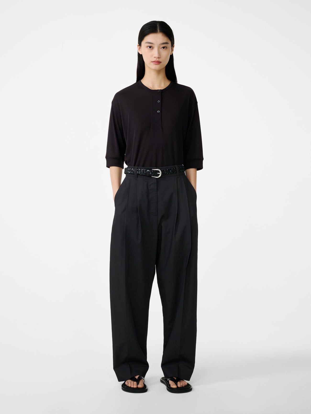 ACUNA VISCOSE PANT IN COAL