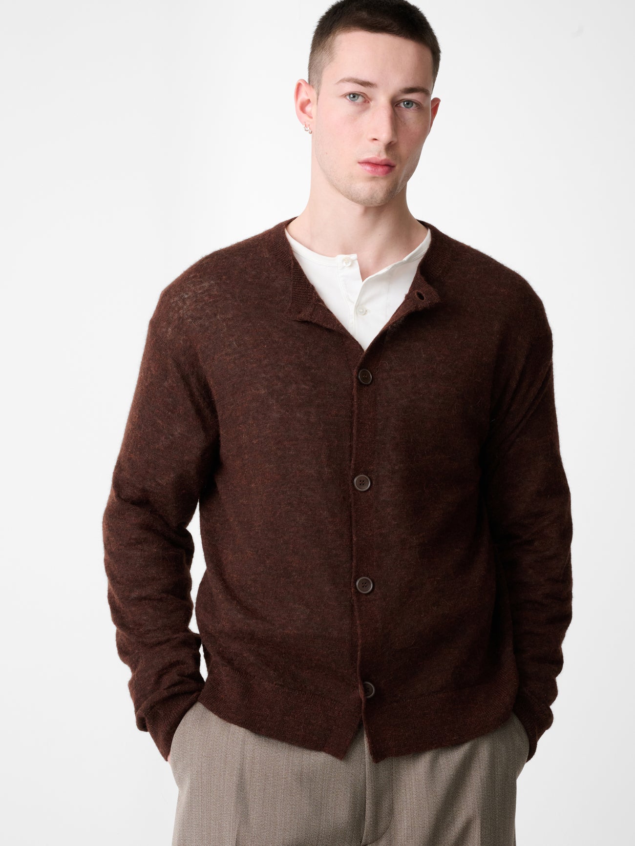 ANDRES CARDIGAN IN CHESTNUT