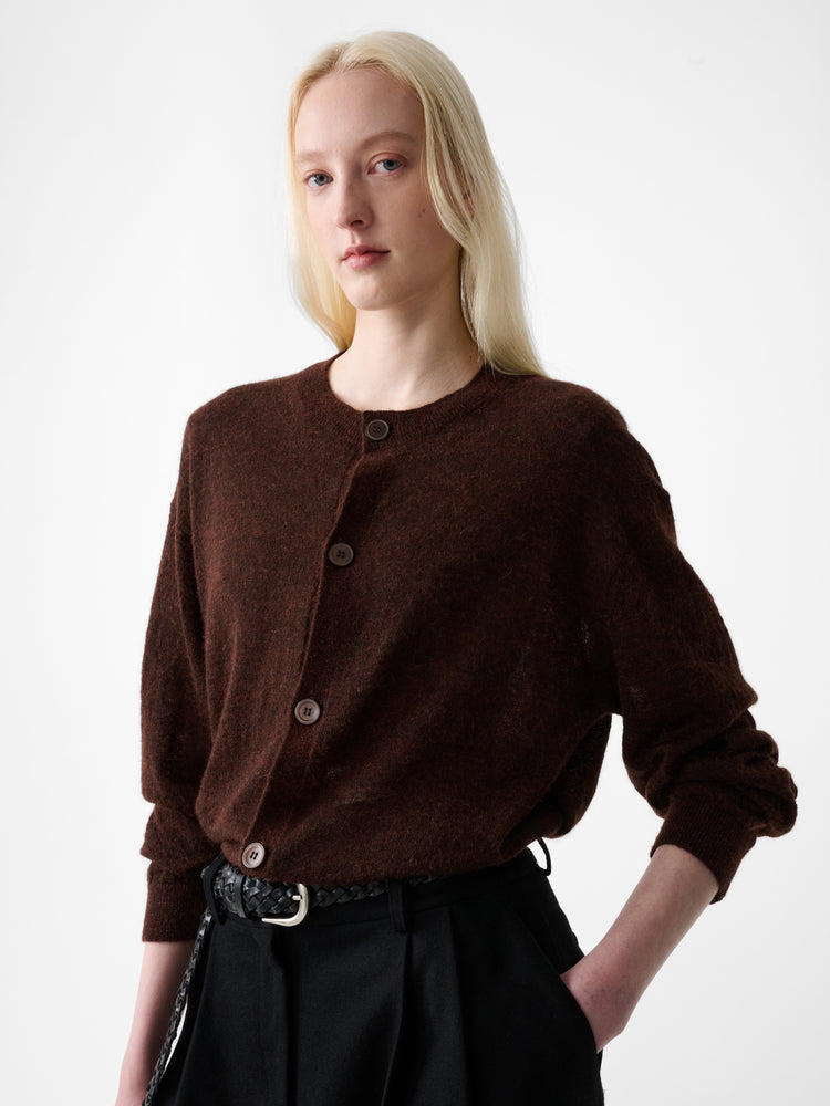ANDRES CARDIGAN IN CHESTNUT
