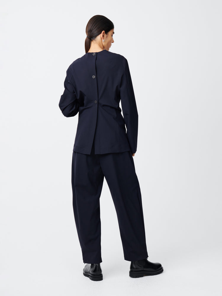 AWE TROPICAL WOOL PANT IN DARKEST NAVY