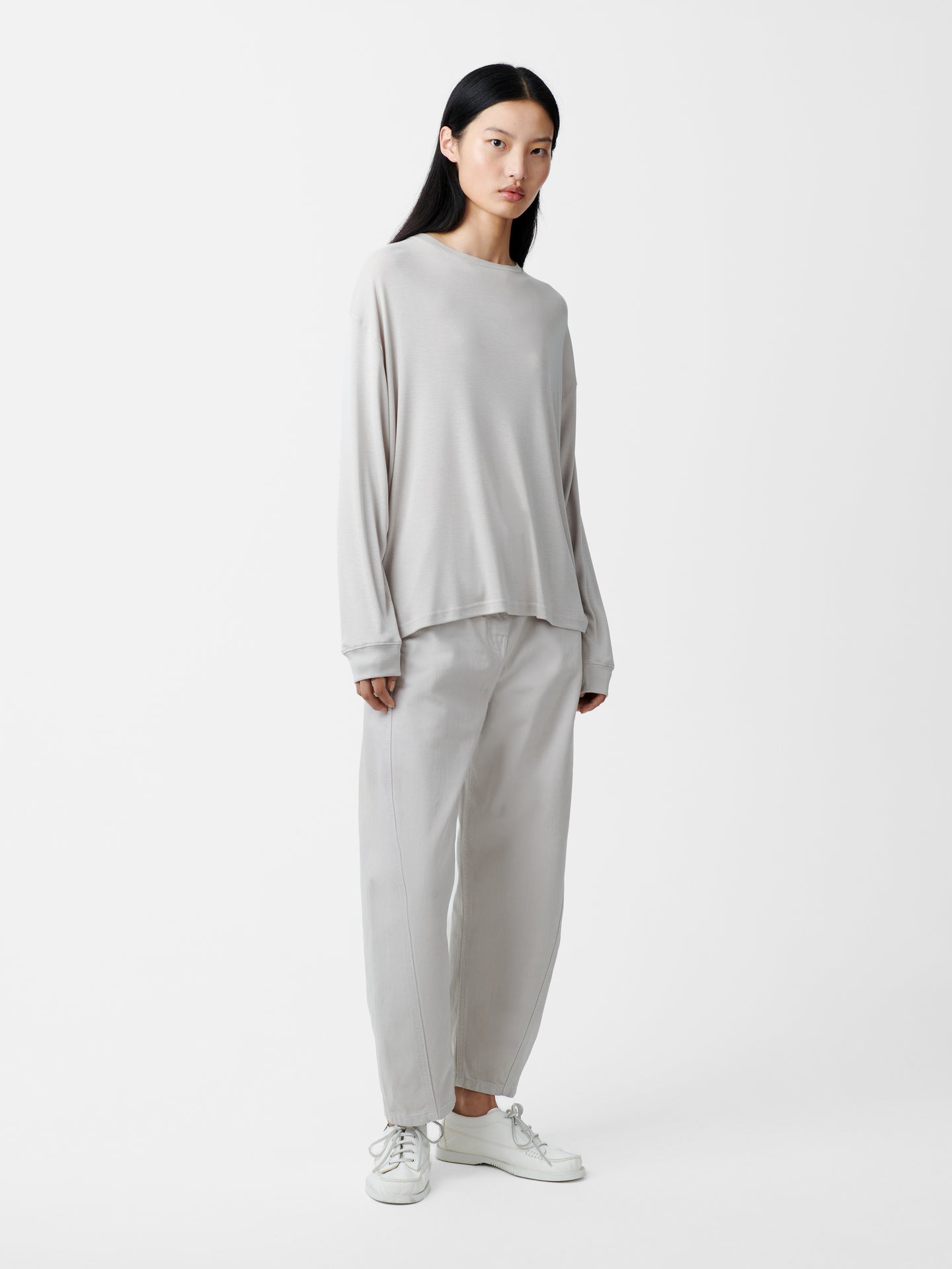 AKERMAN DENIM PANT IN BONE GREY