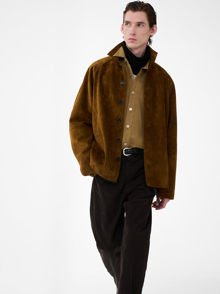 BOWE SUEDE JACKET IN MUSTARD