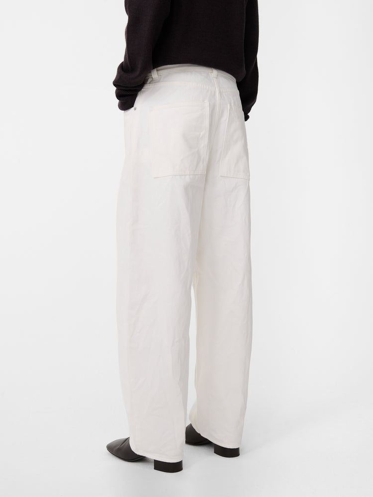 CAHUN CRINKLE DENIM PANT IN WHITE