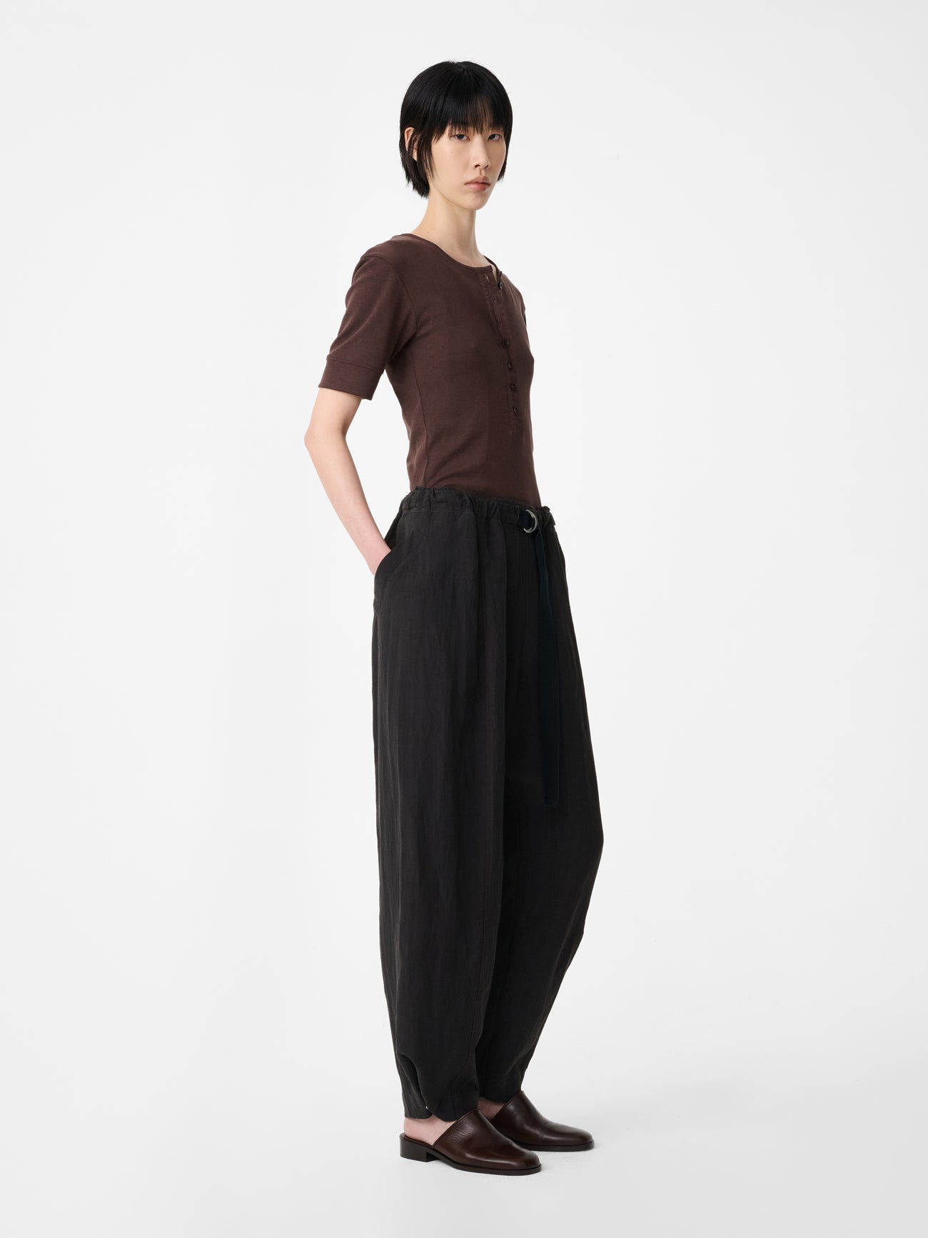 CALVO BELTED PANT IN ORE