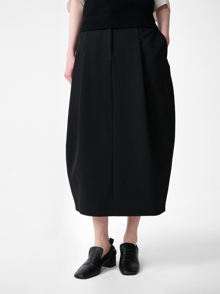 CARSON WOOL SKIRT IN BLACK