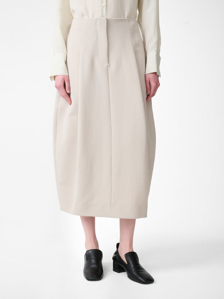 CARSON WOOL SKIRT IN PUTTY