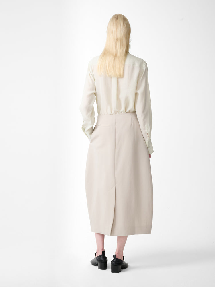 CARSON WOOL SKIRT IN PUTTY
