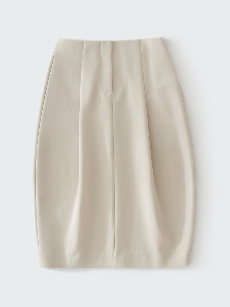 CARSON WOOL SKIRT IN PUTTY