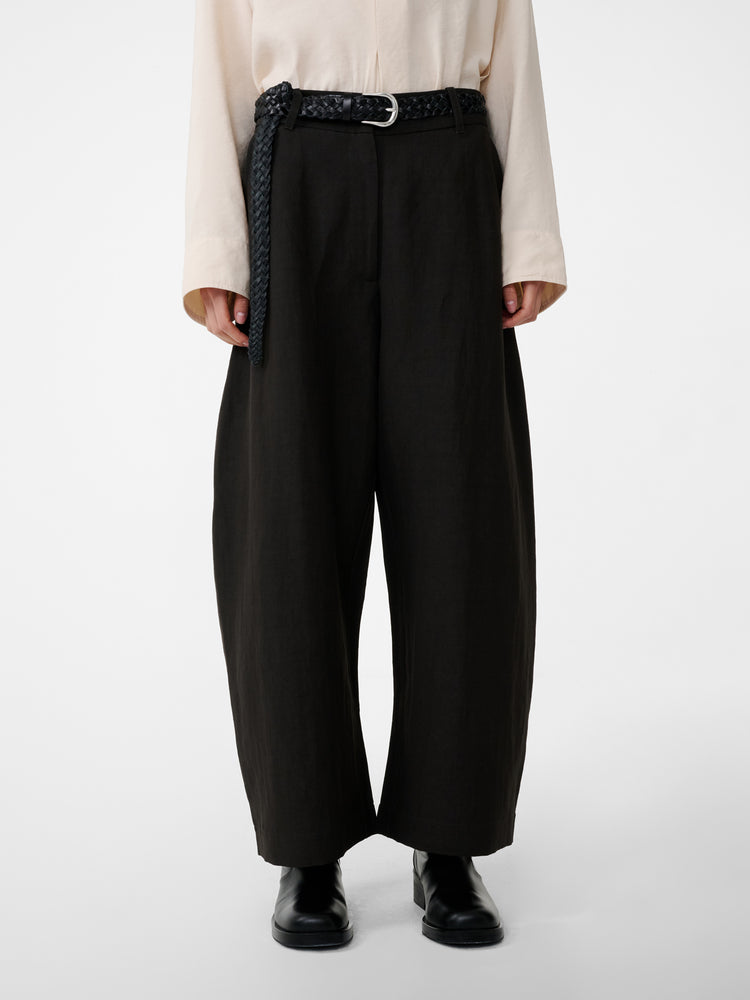 CHALCO LINEN PANT IN BLACK GRAPE