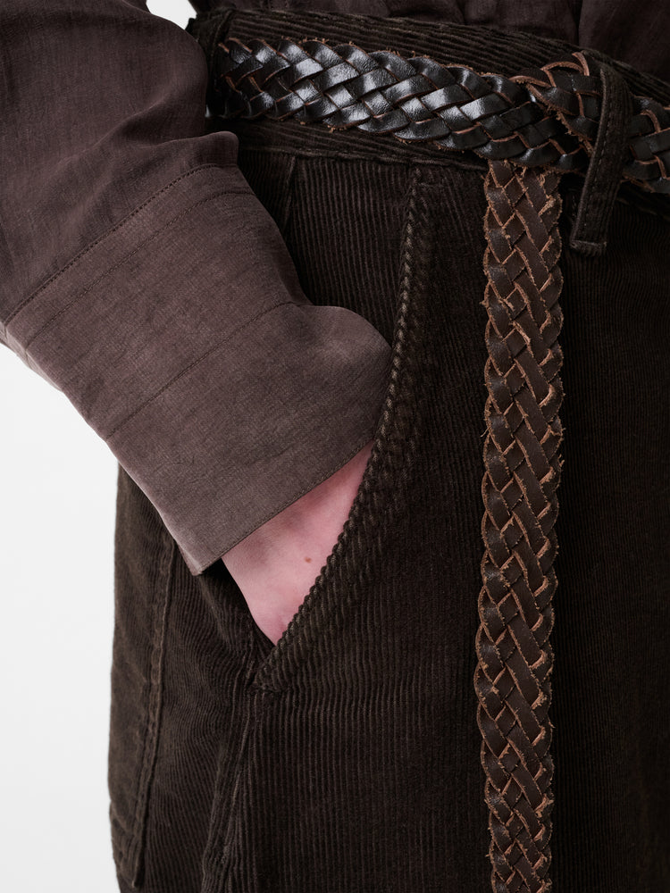 CHALCO CORDUROY WIDE LEG PANT IN COFFEE