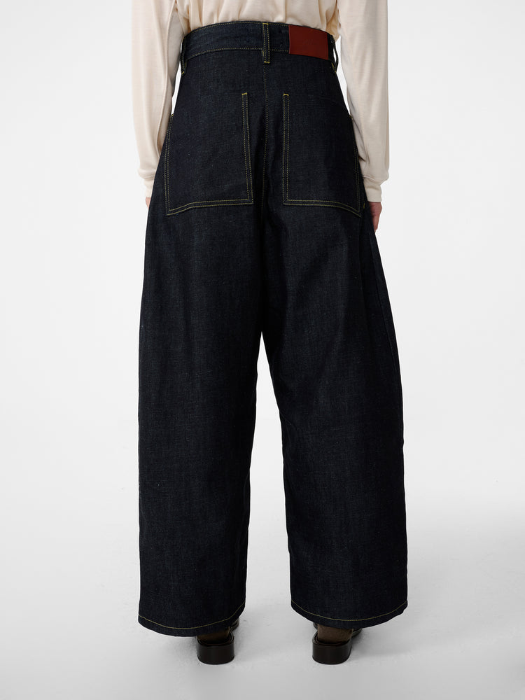 CHALCO WIDE LEG DENIM PANT IN RAW INDIGO