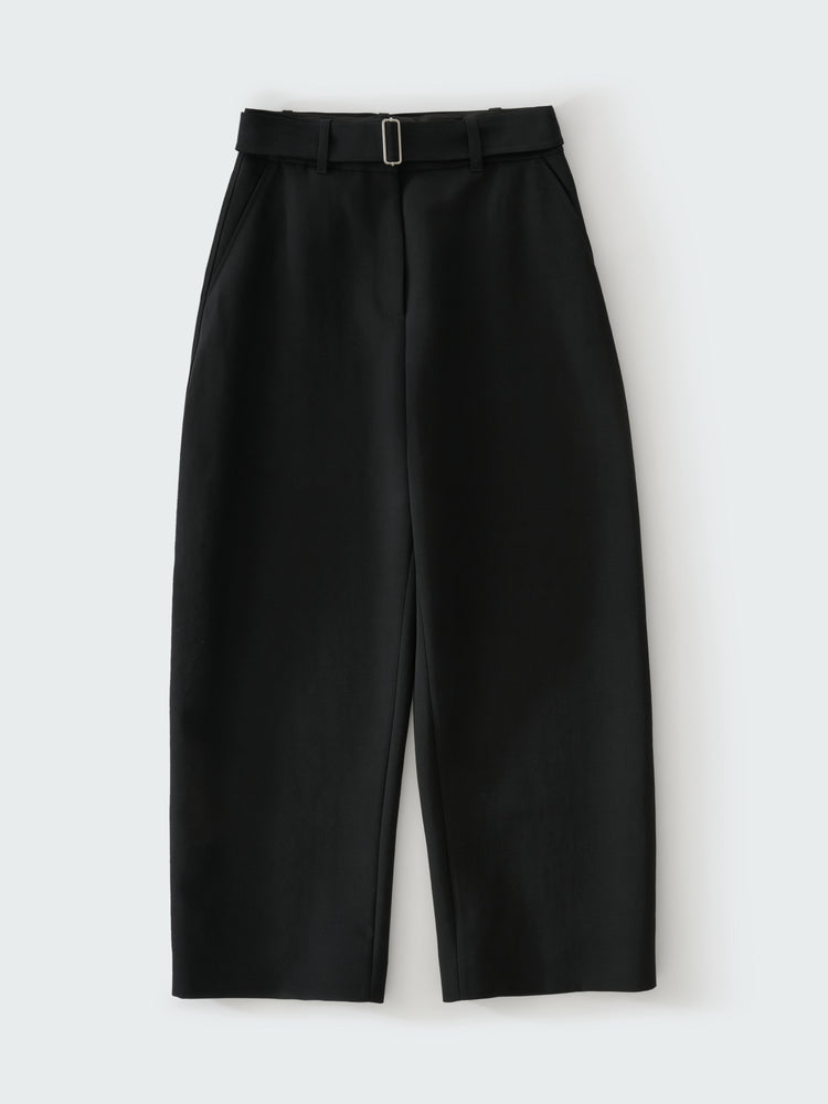 CHATTO WOOL BELTED PANT IN BLACK