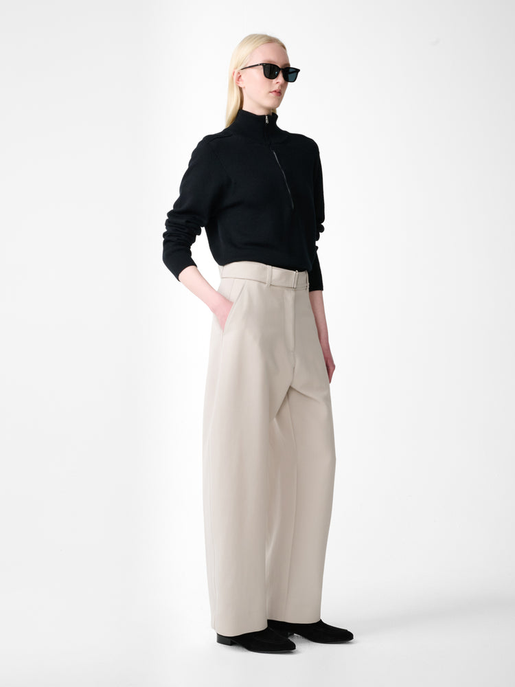 CHATTO WOOL BELTED  PANT IN PUTTY