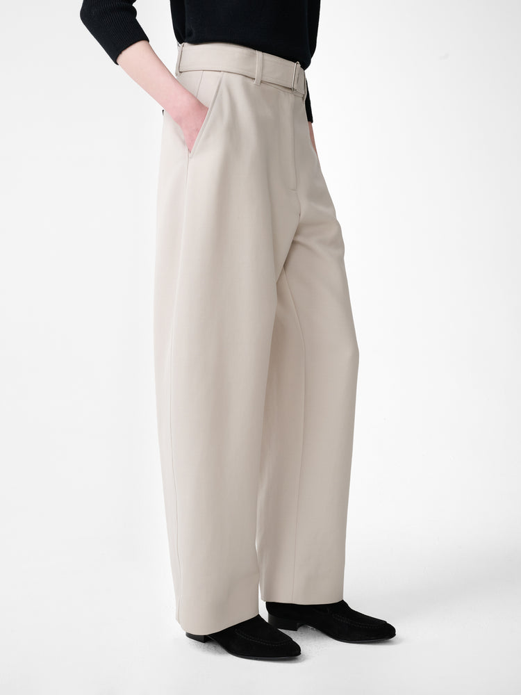 CHATTO WOOL BELTED  PANT IN PUTTY