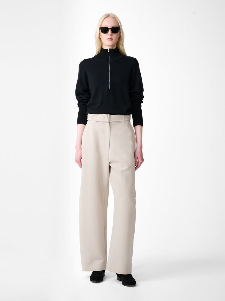 CHATTO WOOL BELTED  PANT IN PUTTY