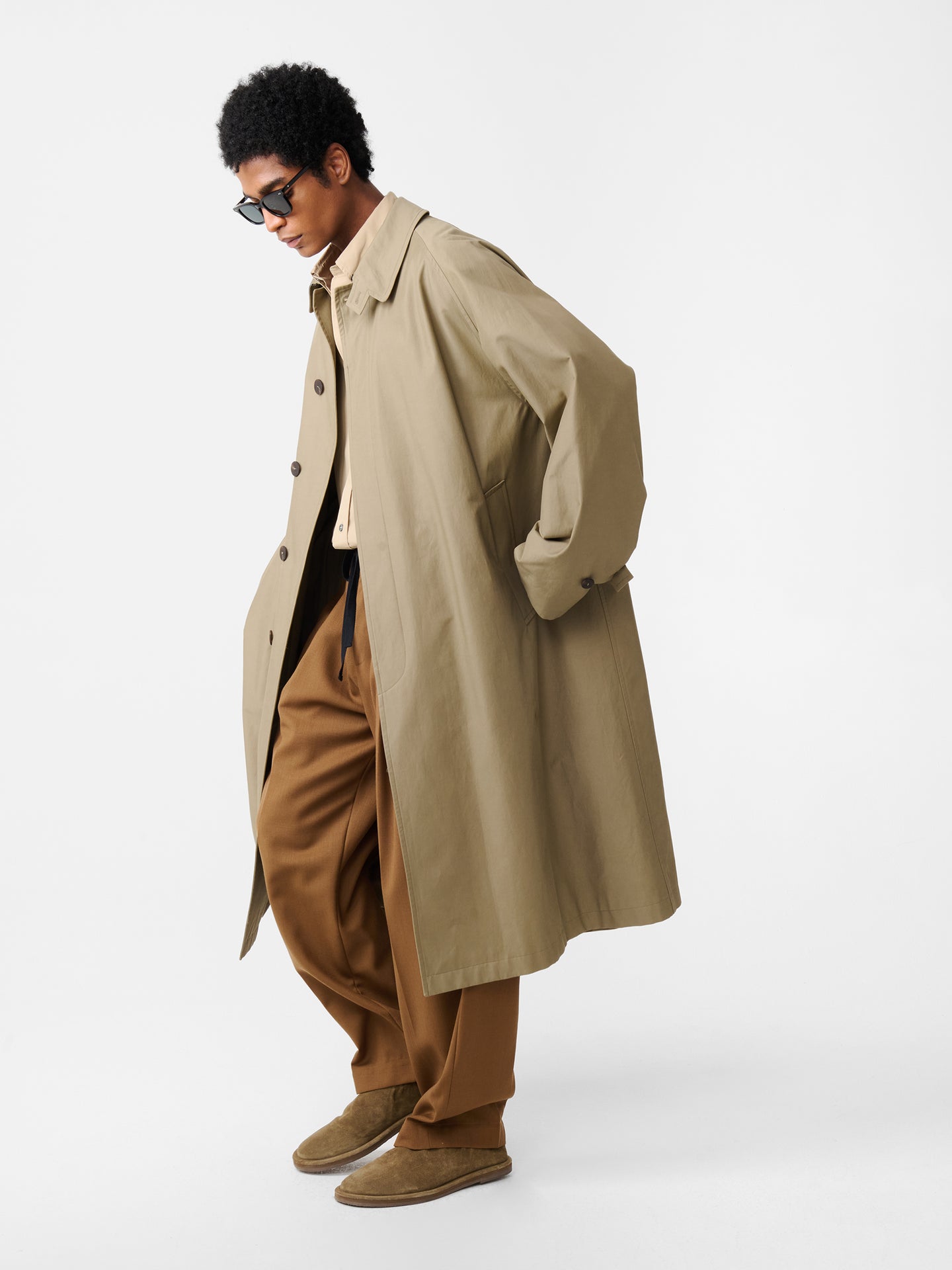 CROWE COATED COTTON COAT IN DARK DUSK