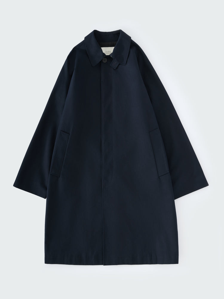 CROWE COATED COTON COAT IN DARKEST NAVY
